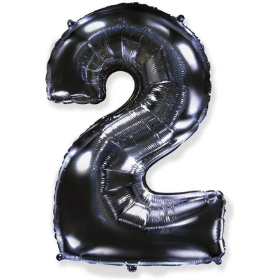 FLEXMETAL Balón foliový číslice ČERNÁ BLACK 102 cm 2