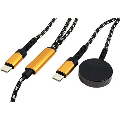 USB nabíjecí kabel, USB C - USB C (60W) + nabíjecí podložka pro hodinky Samsung (15W), 1,2m