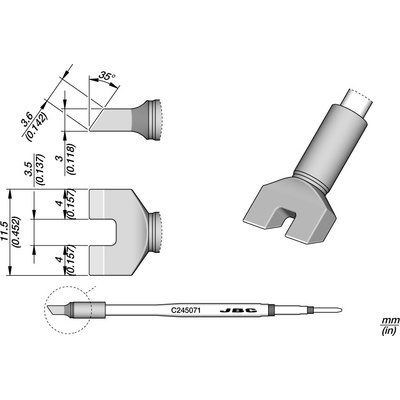 JBC C245071 – pájecí hrot pro konektory Faston