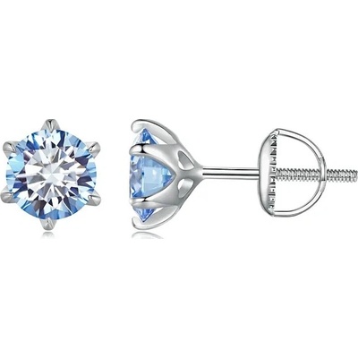 P&J Jewellery stříbrné moissanitové náušnice Iridis SME13 Modrá