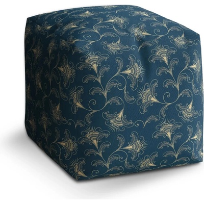 Sablio Taburet Kocka Vintage ornamenty: 40x40x40 cm
