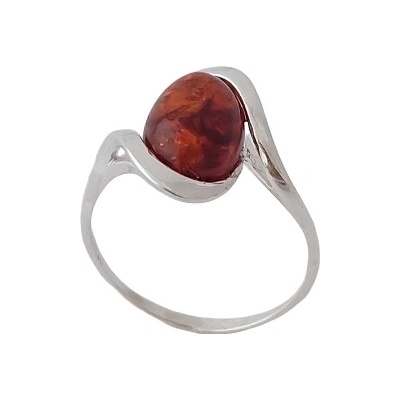 ibeauty Jantarový prsten s oválným jantarem J 145R P