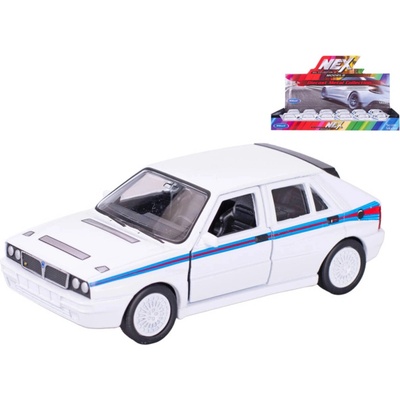 Welly model auta Lancia Delta HF Martini na zpětný chod bílá 11,5 cm