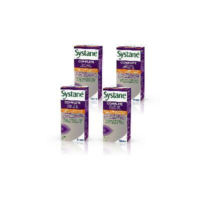 Alcon Systane Complete bez konzervačných látok výhodné balenie 4x10 ml