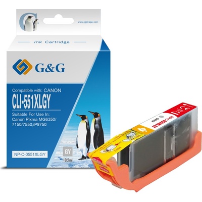 Compatible Глава за CANON PIXMA IP 7250/PIXMA MG 5450/6350 - Grey - ink tank - WITH CHIP / С ЧИП - /551/ - CLI-551XLGY (CLI551XLGY) - 6447 (Compatible-NP-C-0551XLGY)