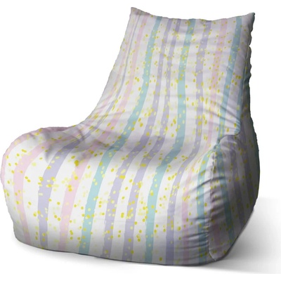 Sablio sedací vak Bean Pruhy a bodky štetcom 100 x 90 x 45 cm