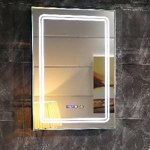 Inter Ceramic Правоъгълно led огледало с нагревател против изпотяване и часовник/температура, 50/70 см (icl 1791)