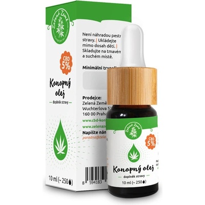 Zelená Země CBD konopný olej 5% 10 ml