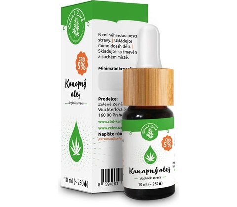 Zelená Země CBD konopný olej 5% 10 ml