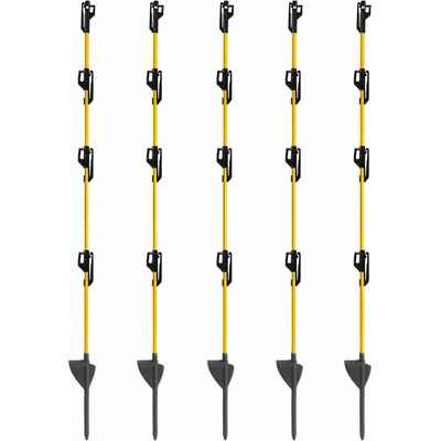 Fencee Sklolaminátový stĺpik pre elektrický ohradník 110 cm, pätka a hrot, 4 izolátory - 50 ks