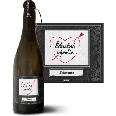 Sablio Šťastné výročí Prosecco biele suché šumivé víno 10,5 % 0,75 l (holá fľaša)