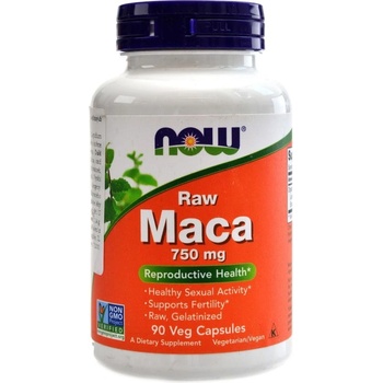 NOW Maca řeřicha peruánská koncentrát 6:1 RAW 750 mg 90 rostlinných kapsúl