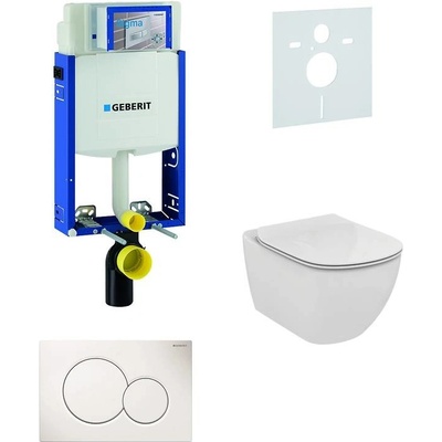 Geberit Kombifix WC Ideal Standard Tesi + Tlačítko Sigma01 bílé + Sedátko 110.302.00.5 NF1