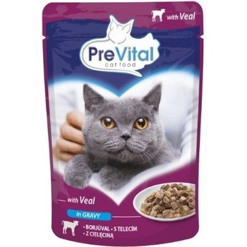 PreVital Cat s teľacím v omáčke 100 g