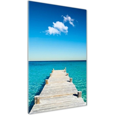 Vertikálny foto obraz fotografie na skle Drevené mólo 50x100 cm