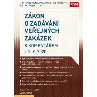 ANAG Zákon o zadávání veřejných zakázek s komentářem k 1. 9. 2020