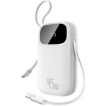 Baseus Външна батерия EnerFill FC31 Qpow 3 (E0028C01) - Baseus - USB-C/Lightning кабели, 10000mAh, 45W - Лунно бяло