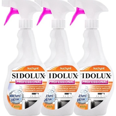 SIDOLUX Professional na kuchyně aktivní pěna 3 x 500 ml