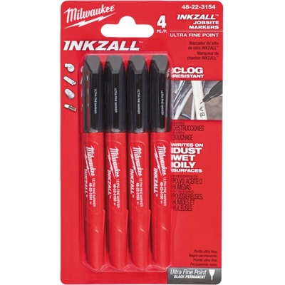 Milwaukee INKZALL popisovače s tenkým hrotom čierne 4ks 48223154