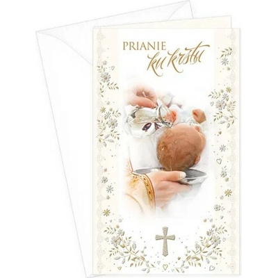 Pozdrav: Prianie ku krstu - s textom - 19-638