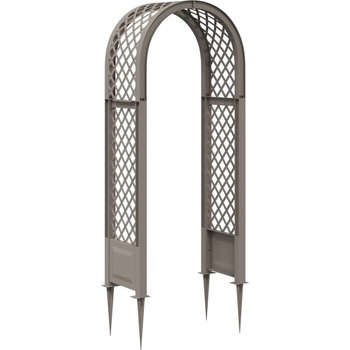 vidaXL Арка за рози с шипове Сиво 97 x 43 x 218 см ПП (42041738)