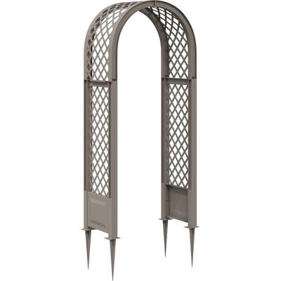 vidaXL Арка за рози с шипове Сиво 97 x 43 x 218 см ПП (42041738)