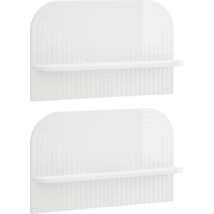 vidaXL Стенен рафт 2 бр. Бял гланц 60 x 13, 5 x 37, 5 см (8014945)