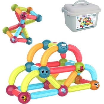 Woopie Magnetická stavebnica v kufríku 52 ks