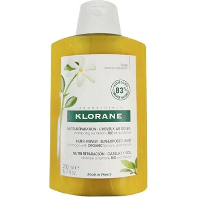 Klorane Vyživující šampon pro vlasy vystavené slunci Bio Tamanu a Monoi Nourishing Shampoo 200 ml