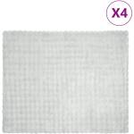 vidaXL Анти-слип изкуствено одеяло от заешка козина Olite 4 бр. Сиво (42021813)