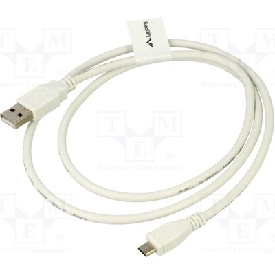 Lanberg CA-USBM-10CC-0010-W USB 2.0, USB A vidlice,USB B micro vidlice, zlacený, 1m