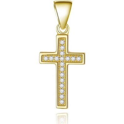 Beneto Pozlátený strieborný prívesok Krížik AGH589 gold
