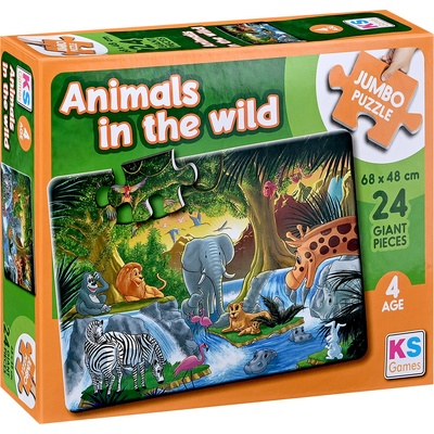 KS Games Пъзел KS Games от 24 XXL части - Диви животни (JP31008)