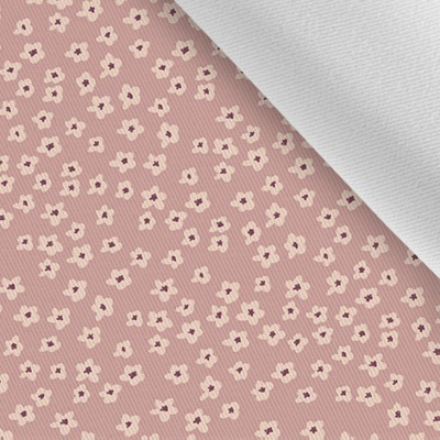Takoy Látka gabardén light miniaturní květiny starorůžové