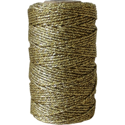 Bella Rose Třpytivý provázek 50 m – Gold, zlatá barva, textil – Zboží Dáma