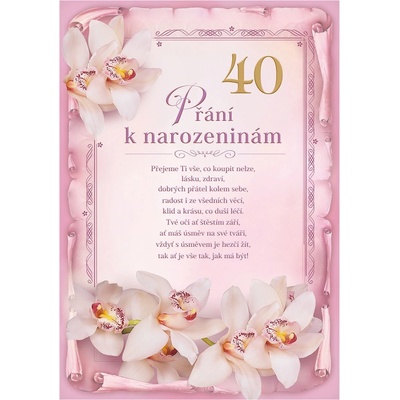 ARGUS Přání k 40. narozeninám 15-8012c40 – Zbozi.Blesk.cz