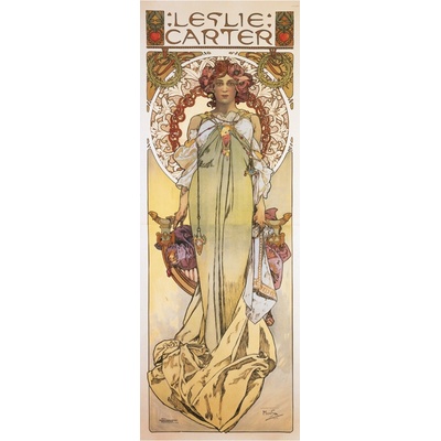 Pohled Alfons Mucha – Leslie Carter, dlouhý – Zboží Dáma