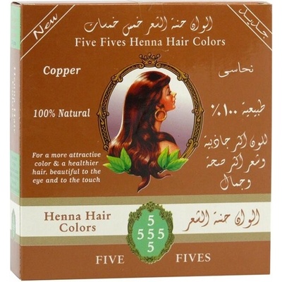 Five Fives Antonie Kedish Partners Co. El-Obur Industrial City Egypt Henna na vlasy měděná Five Fives 100 g