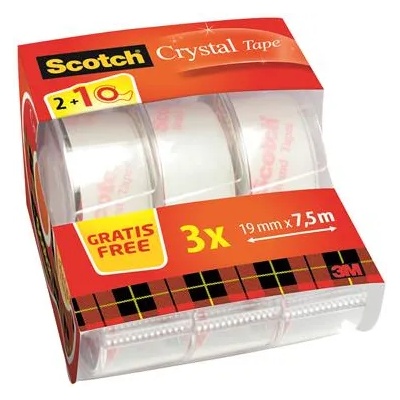 3M Crystal Clear 19mmx7, 5m 2+1 диспенсър за самозалепваща се лента (7100088402)