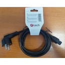 PremiumCord Kabel síťový 230V k notebooku 2m, trojlístek "Mickey Mouse", rovná zástrčka kpspu