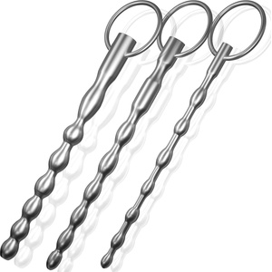 SuperLove Stainless Steel Bumpy Urethral Sound Penis Plug Training Set