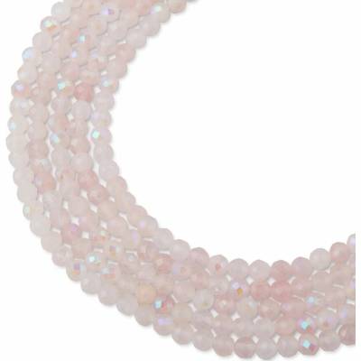 Koráliky z minerálu Ruženín s leskom 3mm brúsené - 18 cm