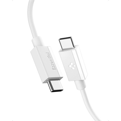 Spigen Кабел с бързо зареждане за устройства с USB-C порт - Spigen Essential USB-C to USB-C Cable 60W (100 см) (бял) (ACA08717)