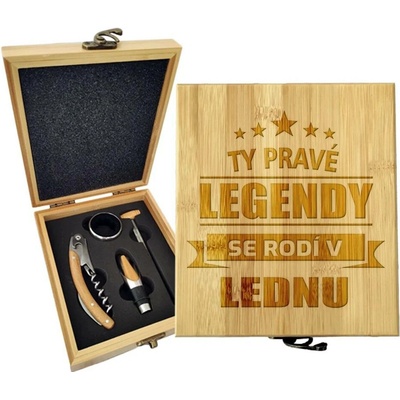 Sablio Dárková sada na víno Ty pravé legendy se rodí v lednu: 147×168×49 mm