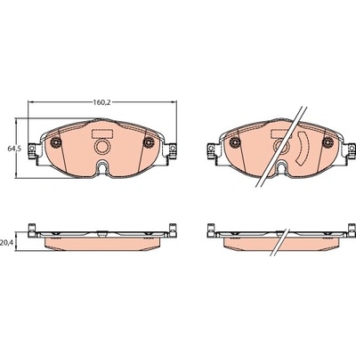 TRW Sada brzdových platničiek kotúčovej brzdy GDB2143