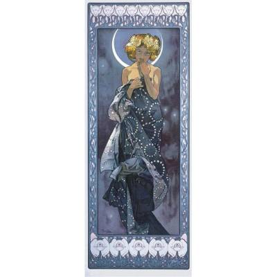 Pohled Alfons Mucha – Luna, dlouhý