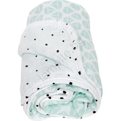 Motherhood - Двупластово памучно муселиново одеялце 95x110 см синьо (AG0051)