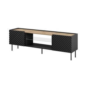 Cama meble EF ONDA RTV шкаф 180x40x39-58 черен (стоящ или стенен) (301441)