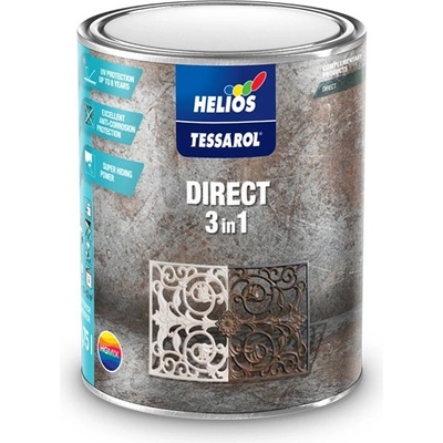 HELIOS TESSAROL Direct 3v1 - Antikorózny náter na kov 0,75 l ral 7046 - telegrey 2
