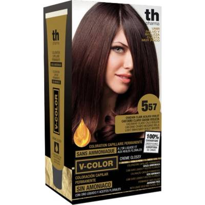 TH Pharma Farba na vlasy V-color svetle mahagonovo fialkovo hneda 5.57